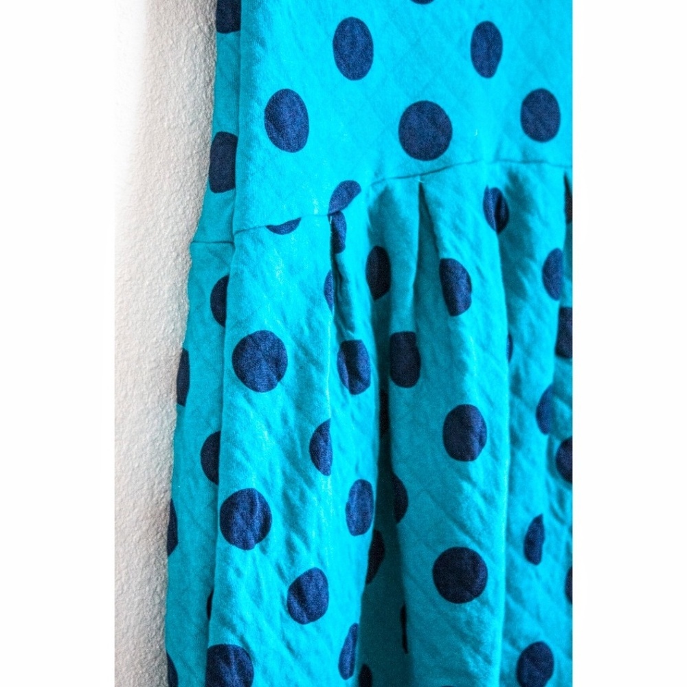 Cat & Jack Blue Pleated Polka Dot Dress - Picture 3 of 5